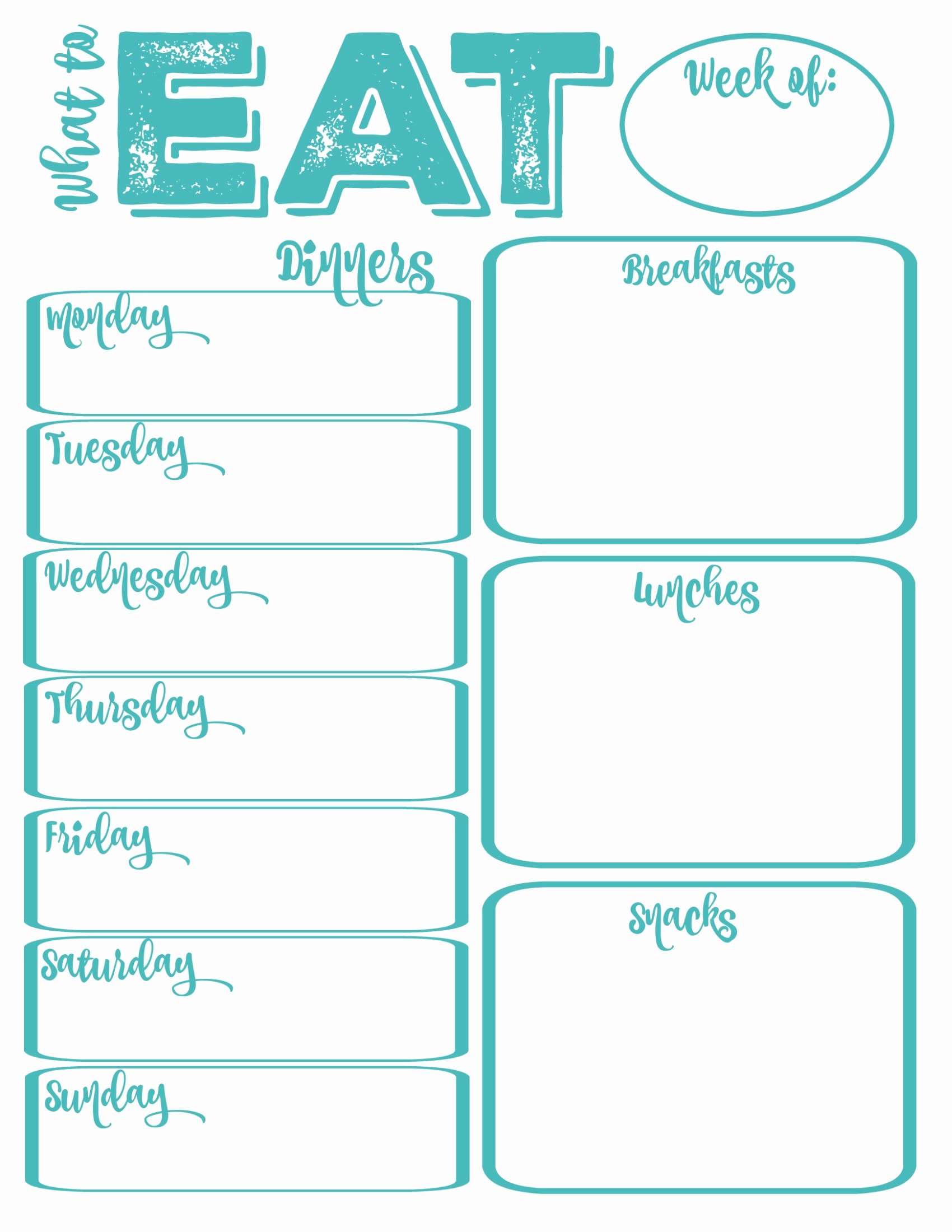 Weekly Meal Planner Template Printable Beautiful Pantry Makeover Free Printable Weekly Meal Planner and