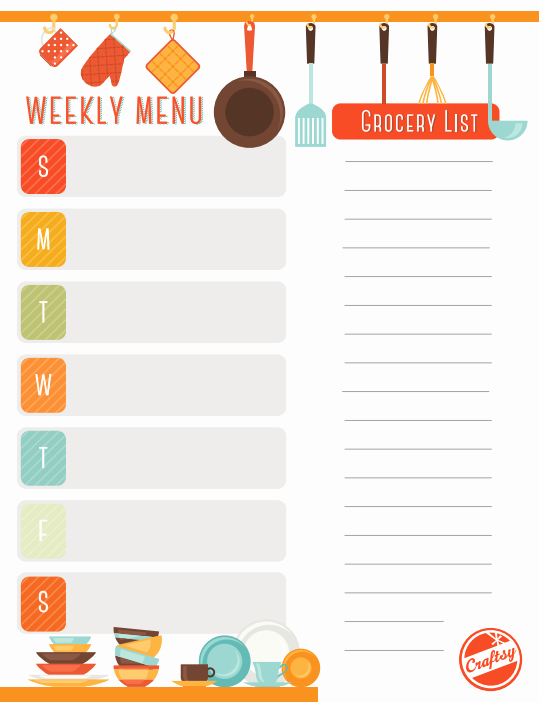 Weekly Meal Planner Template Printable Lovely Get A Free Printable Weekly Meal Planner On Craftsy