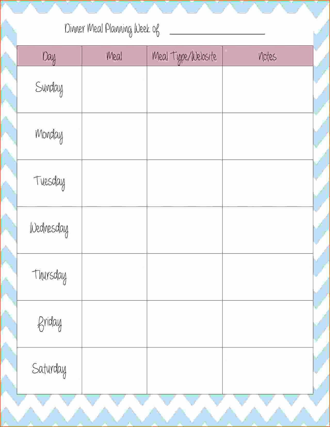 Weekly Meal Planner Template Printable Luxury 45 Printable Weekly Meal Planner Templates