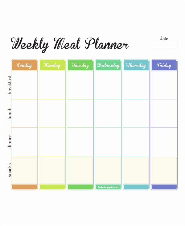 Weekly Meal Planner Template Printable New Printable Weekly Planner 11 Free Pdf Documents Download