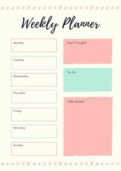 Weekly Monthly Planner Template Beautiful Customize 181 Weekly Schedule Planner Templates Online