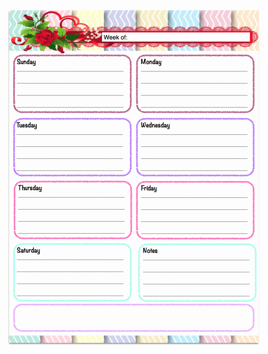 Weekly Monthly Planner Template Beautiful Free Printable Weekly Planners 5 Designs