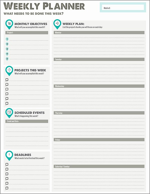 Weekly Monthly Planner Template Beautiful Printable Planner Designs From Xerox