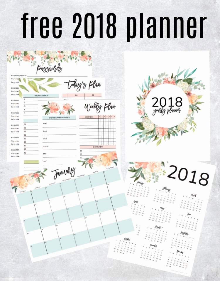 Weekly Monthly Planner Template Elegant Get Your Free 2018 Printable Planner with Daily Weekly