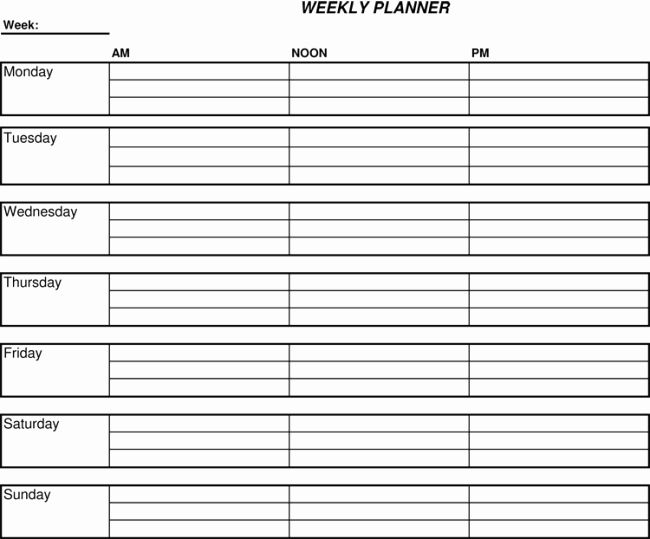 Weekly Monthly Planner Template Luxury 7 Free Weekly Planner Template &amp; Schedule Planners Word