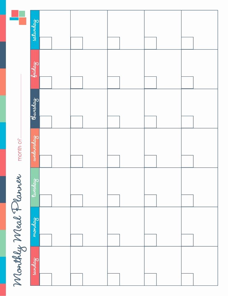 Weekly Monthly Planner Template Luxury Monthly Meal Planner Template – Planner Template Free