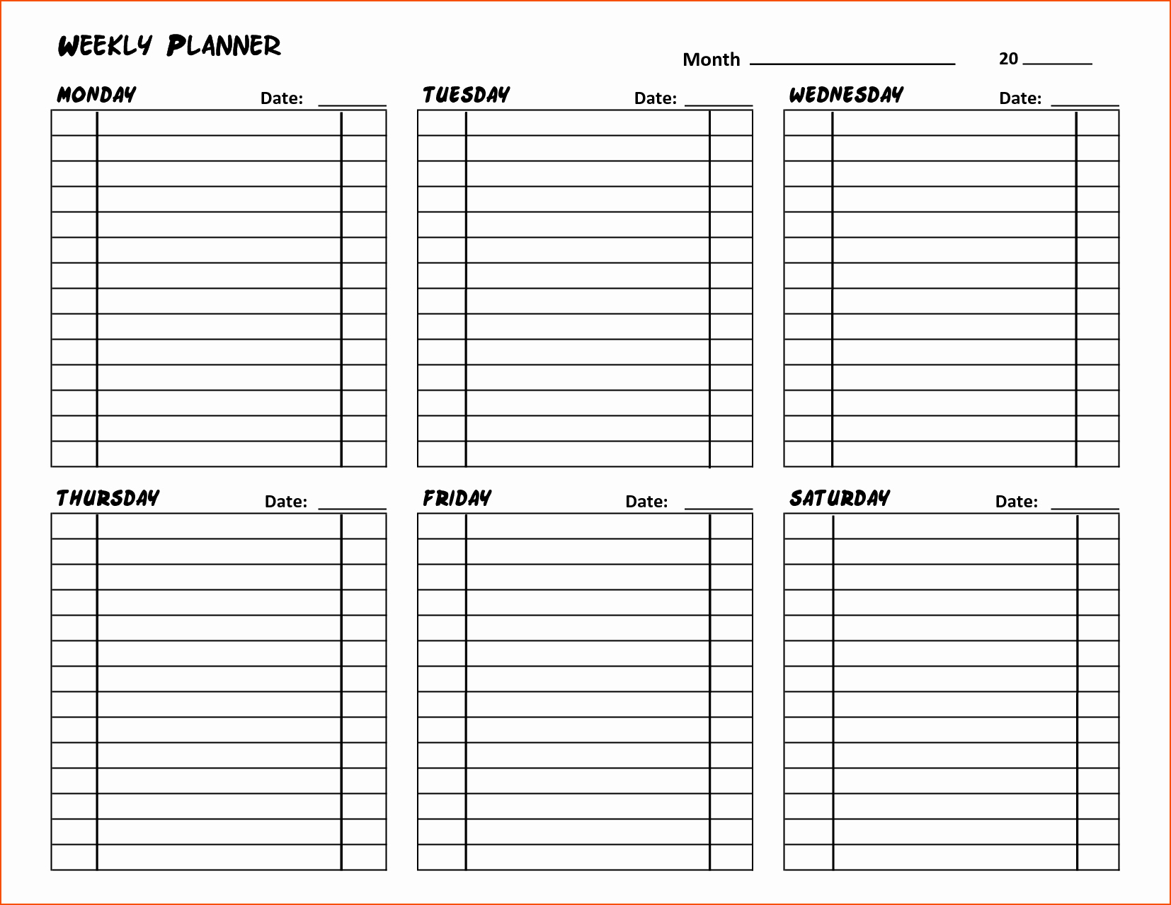 Weekly Monthly Planner Template New 5 Weekly Planner Templates Bookletemplate
