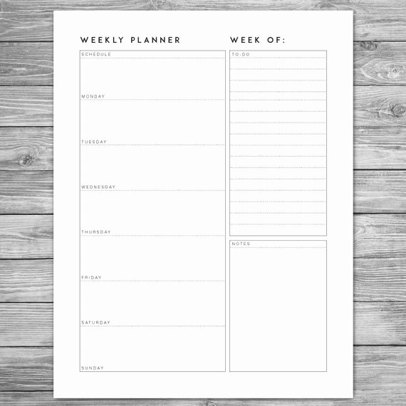 Weekly Monthly Planner Template New Printable Minimalist Weekly Planner Weekly Schedule Weekly