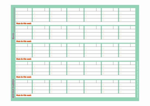 Weekly Monthly Planner Template Unique Monthly and Weekly Planner Template for Small Business