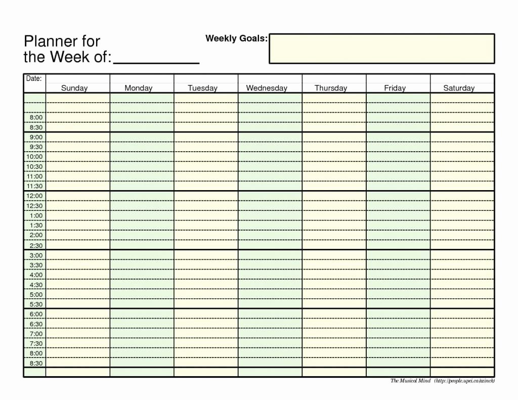 Weekly Planner Template Excel Awesome 7 Weekly Planner Templates Word Excel Pdf Templates