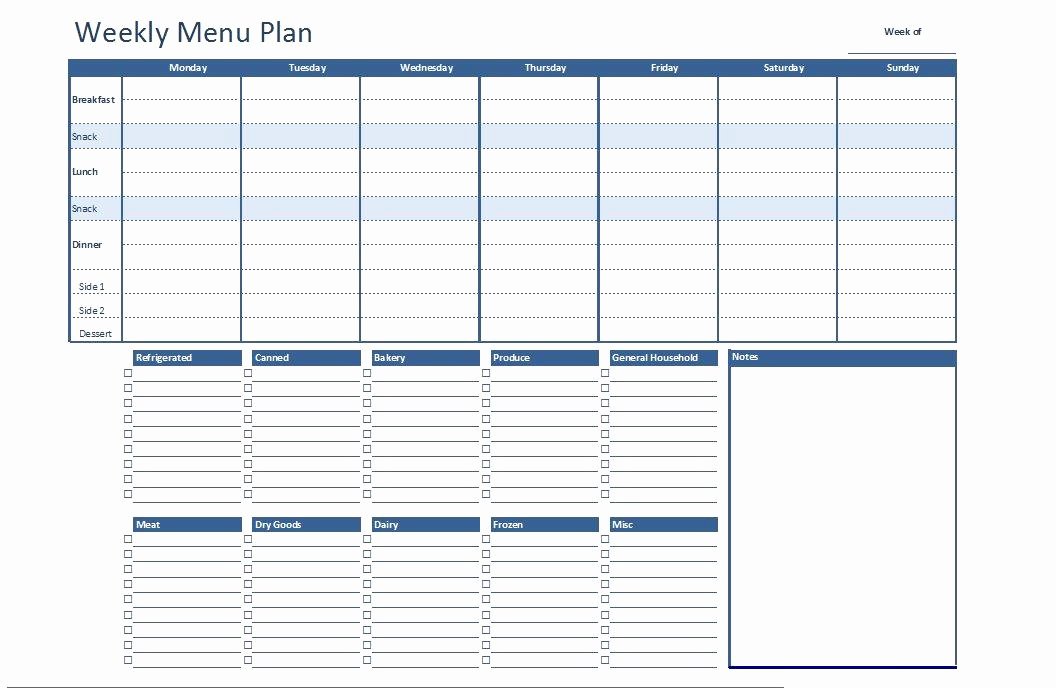 Weekly Planner Template Excel Awesome Free Excel Weekly Menu Plan Template Dowload