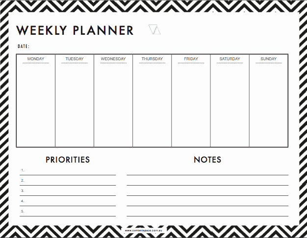 Weekly Planner Template Excel Lovely 6 Weekly Planner Templates Word Excel Templates