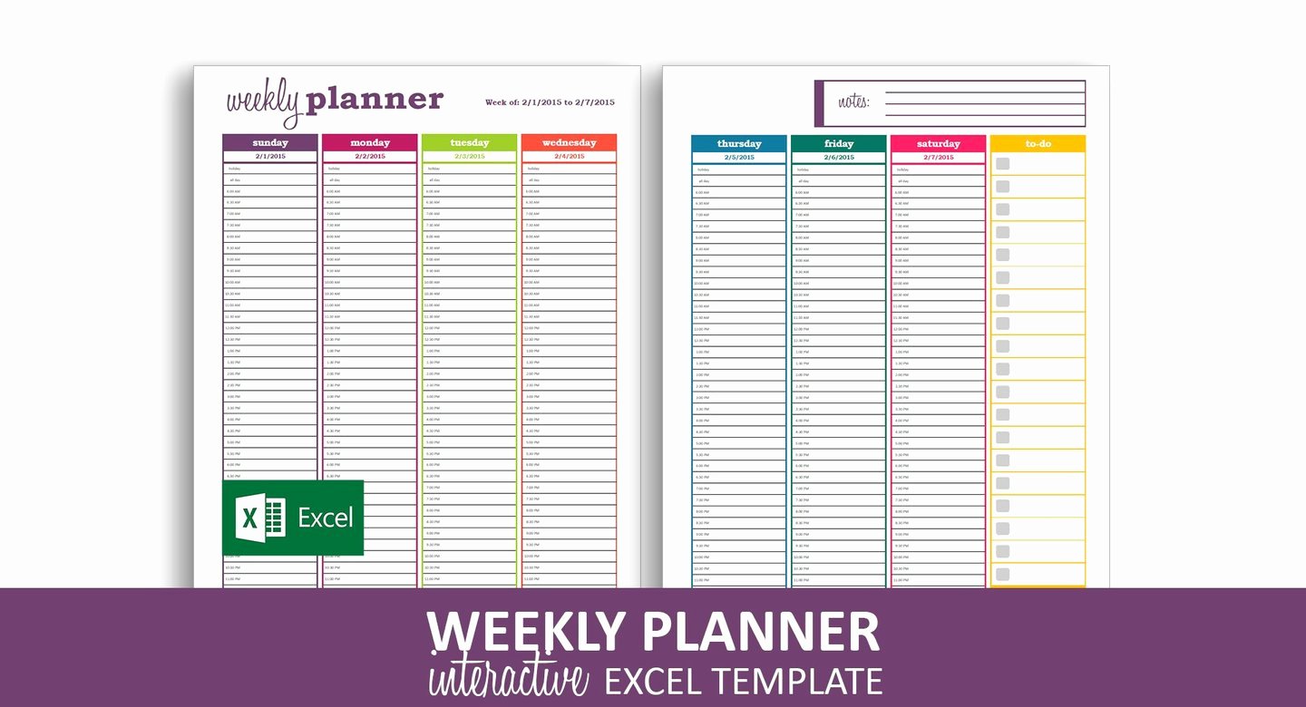 Weekly Planner Template Excel Luxury Dynamic Weekly Planner Excel Template – Savvy Spreadsheets