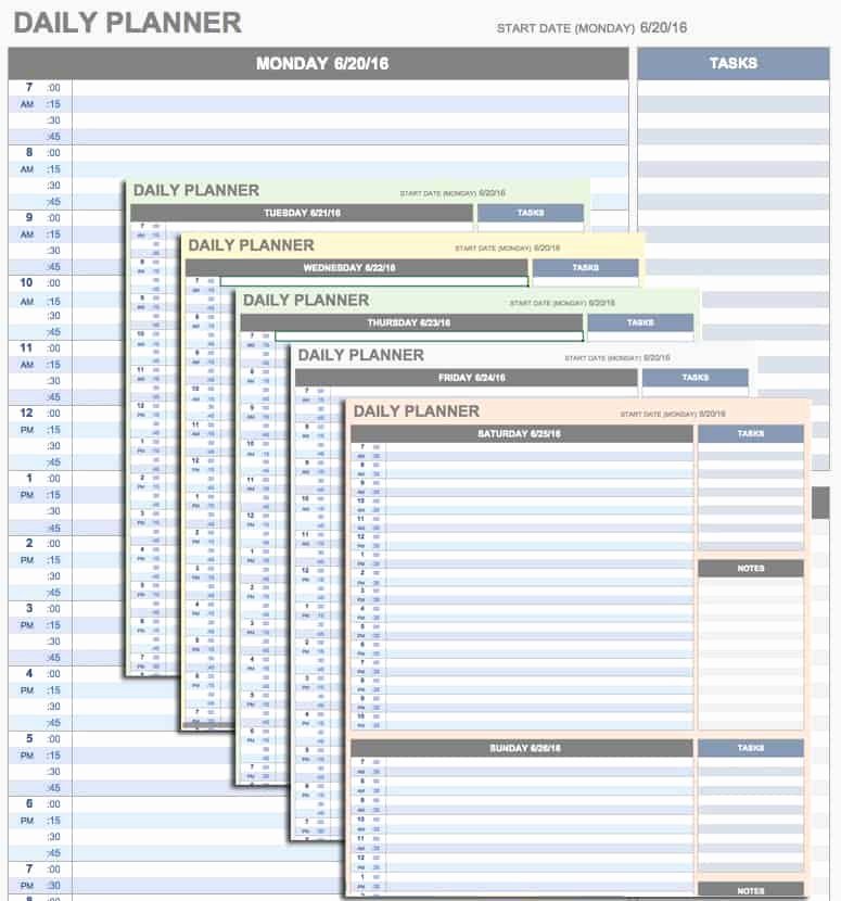 Weekly Planner Template Excel New Free Daily Schedule Templates for Excel Smartsheet