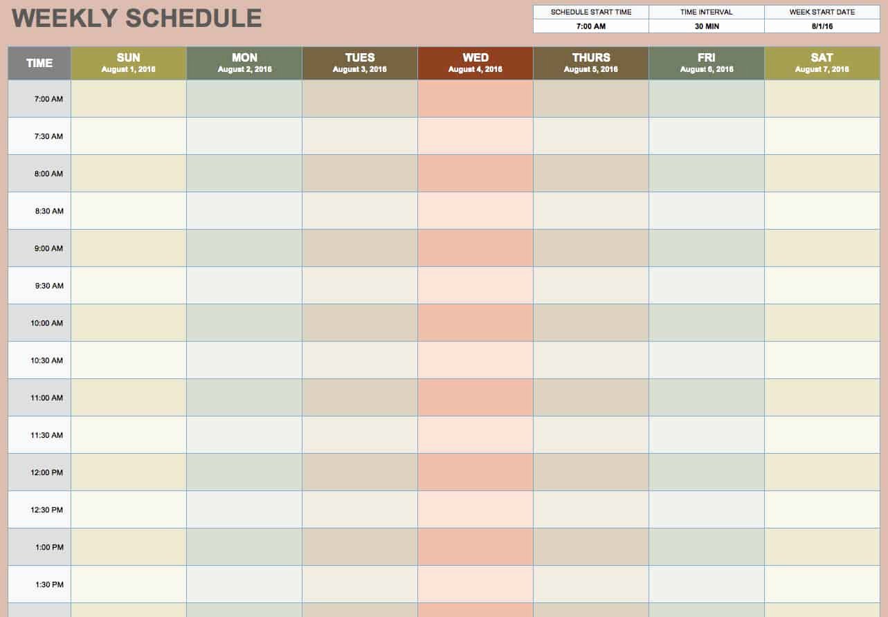 Weekly Schedule Planner Template Lovely Free Blank Calendar Templates Smartsheet