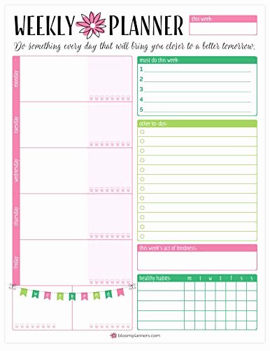 Weekly Schedule Planner Template Lovely Free Printable Bi Weekly Planner Cute &amp; Colorful Template