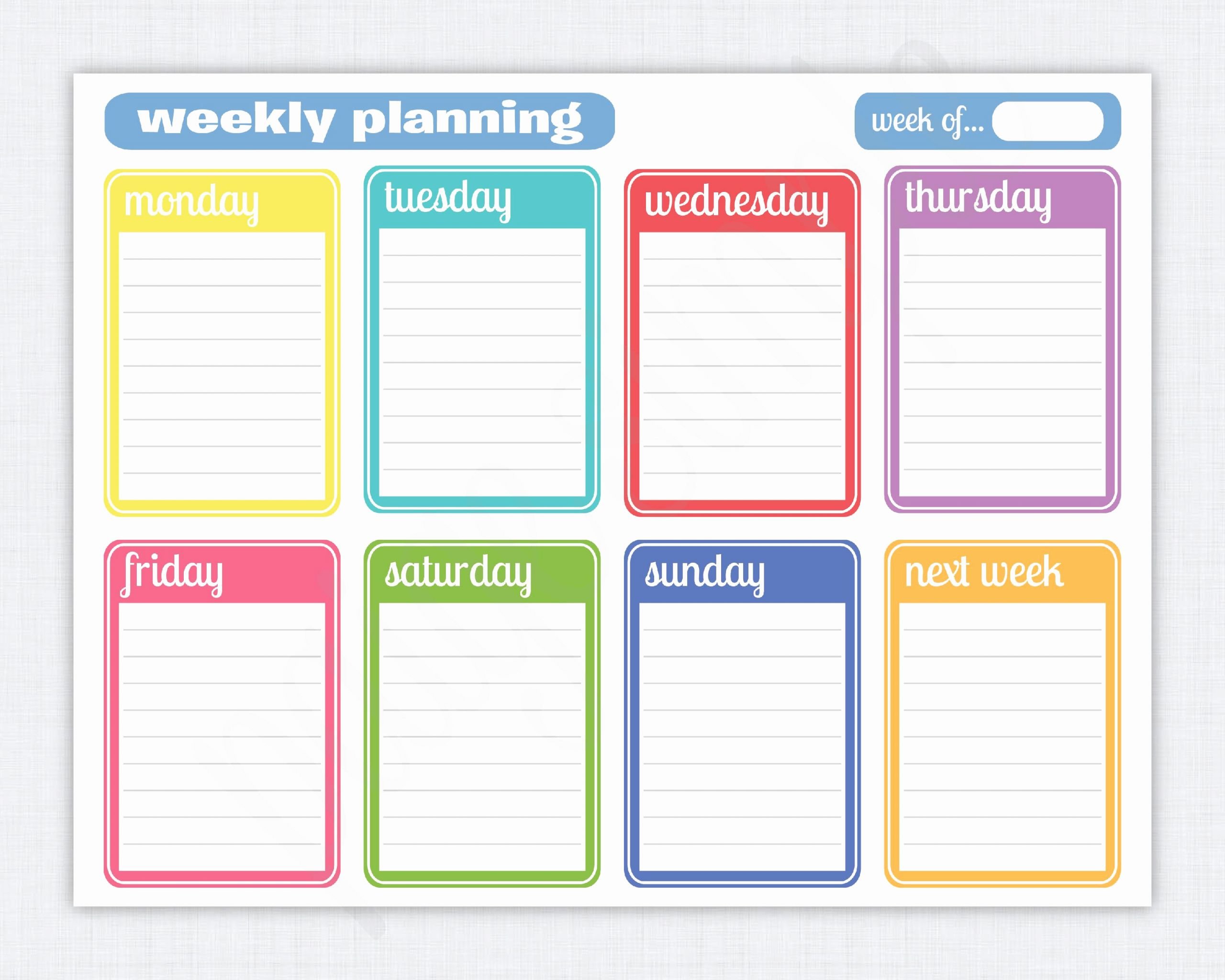 Weekly Schedule Planner Template Luxury Simple Weekly Planner