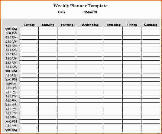 Weekly Schedule Template with Hours Awesome 5 24 Hour Schedule Template Bookletemplate