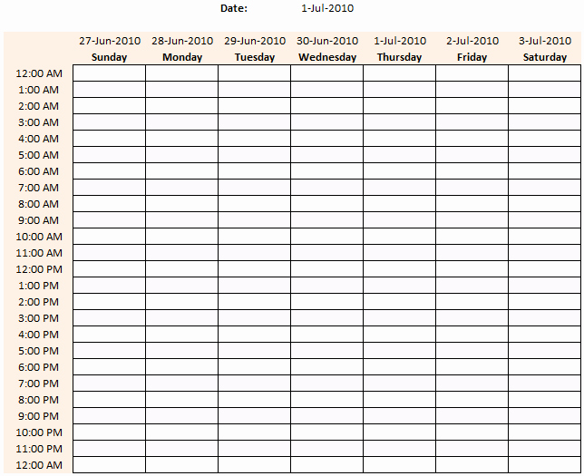 Weekly Schedule Template with Hours Lovely Weekly Schedule Template Excel