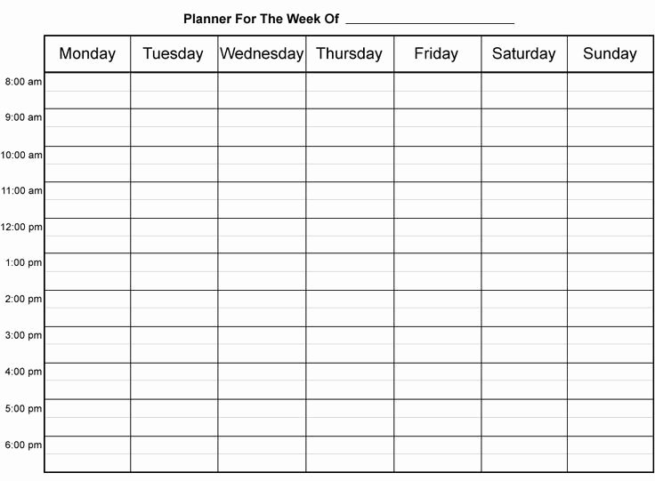 Weekly Schedule Template with Hours Unique Free Printable Weekly Appointment Sheets