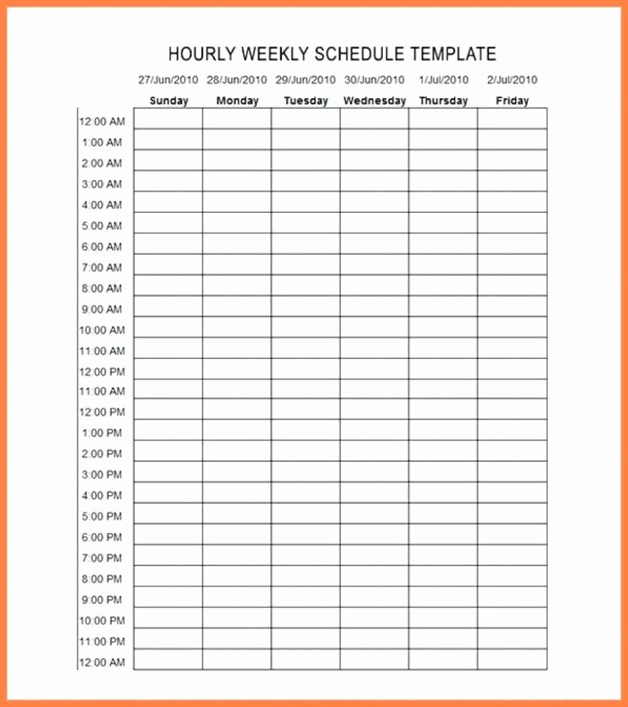 Weekly Schedule Template with Hours Unique Take Hour by Hour Blank Calendars ⋆ the Best Printable