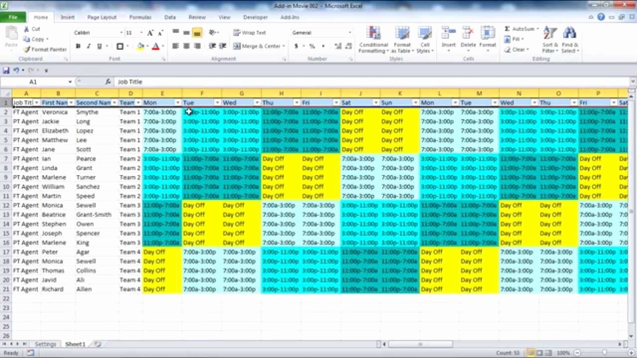 Weekly Staffing Schedule Template Fresh Creating Your Employee Schedule In Excel