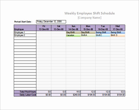 Weekly Staffing Schedule Template Lovely 53 Sample Schedule Templates