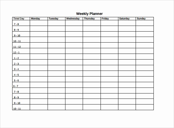 Weekly Study Schedule Template Awesome Free 9 Weekly Agenda Samples In Pdf