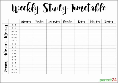 Weekly Study Schedule Template Inspirational Print It Weekly Study Timetable