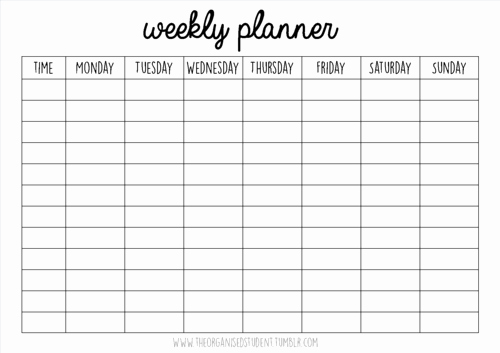 Weekly Study Schedule Template Lovely Free Printables organization Sheets