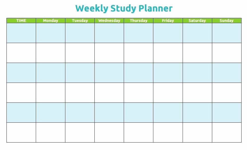 Weekly Study Schedule Template Lovely Printable Weekly Study Planner