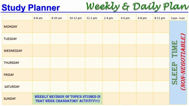 Weekly Study Schedule Template Luxury Study Planner Driverlayer Search Engine