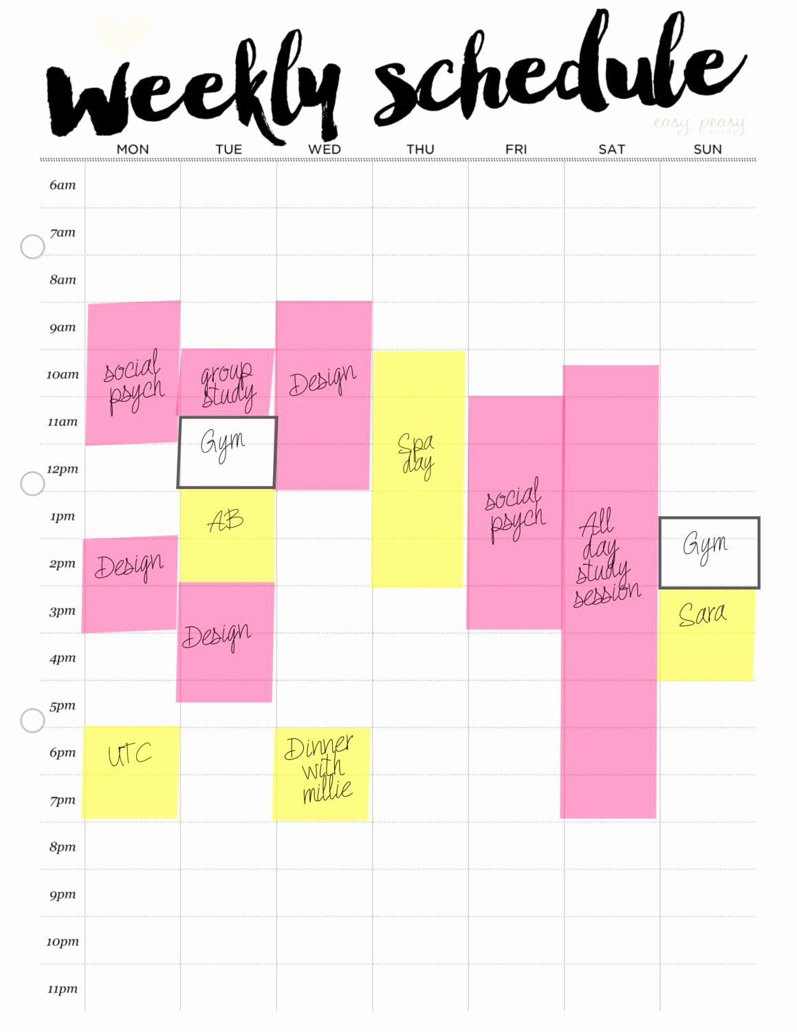 Weekly Study Schedule Template Luxury Weekly Schedule Printable Weekly Timetable Ideal Week