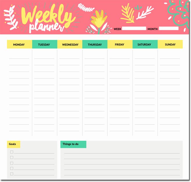 Weekly Study Schedule Template New 10 Students Weekly Itinerary and Schedule Templates