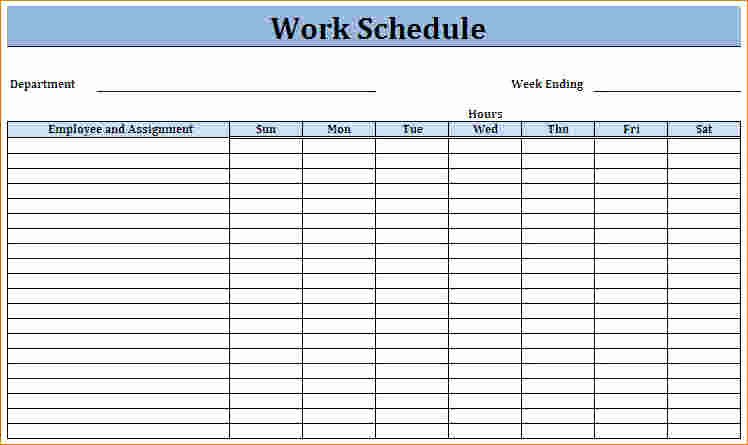 Weekly Work Schedule Template Free Beautiful Blank Employee Schedule