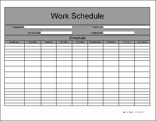 Weekly Work Schedule Template Free Unique Free Basic Weekly Work Schedule From formville