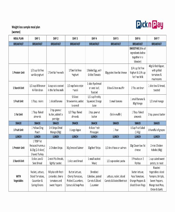 Weight Loss Meal Planner Template Lovely 5 30 Day Diet Meal Plan Templates Pdf