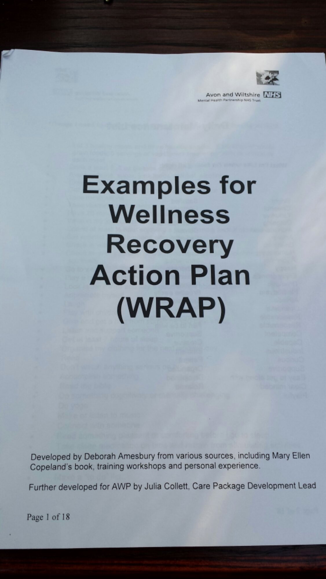 Wellness Recovery Action Plan Template Unique Sample Wrap Wellness Recovery Action Plan