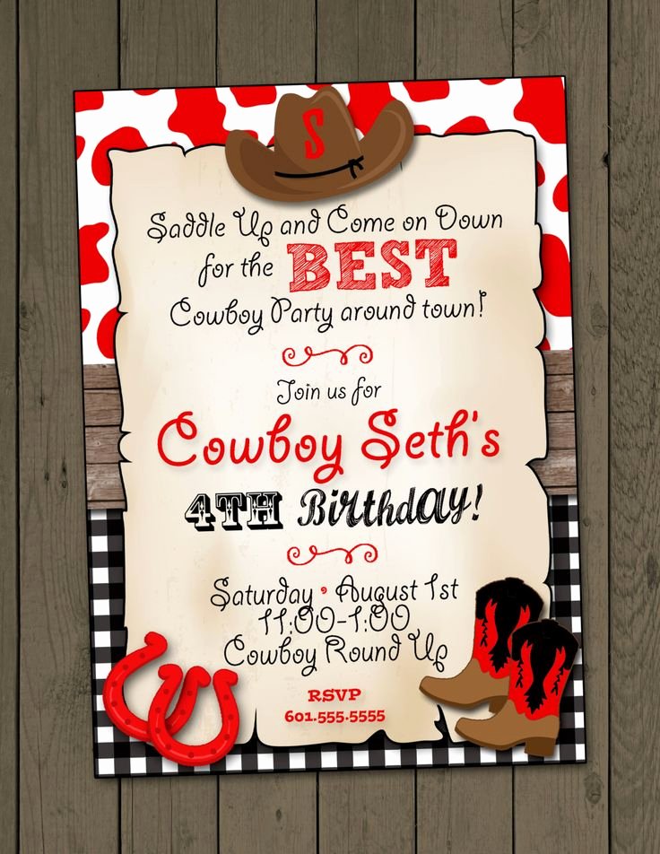 Western Party Invitation Template Beautiful Free Cowboy Birthday Invitations – Free Printable Birthday