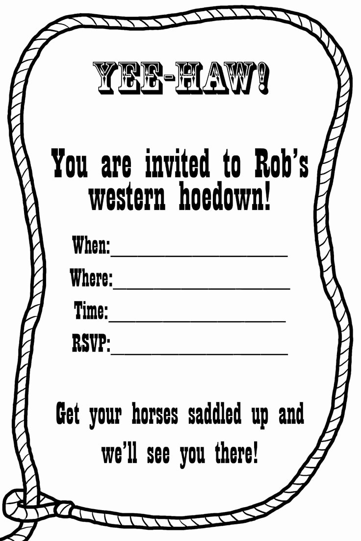 Western Party Invitation Template Best Of Free Western Invitation Templates