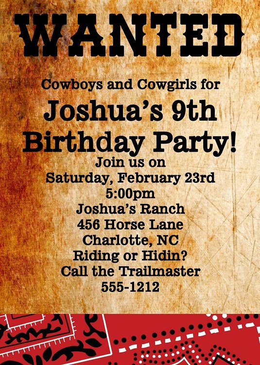 Western Party Invitation Template Fresh Wanted Poster Invitations