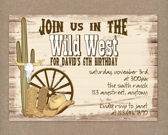 Western Party Invitation Template Lovely Western Party Invitations Printable