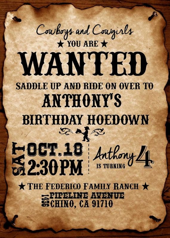 Western Party Invitation Template Unique Western theme Diy Printable Invitation by Brenskreations