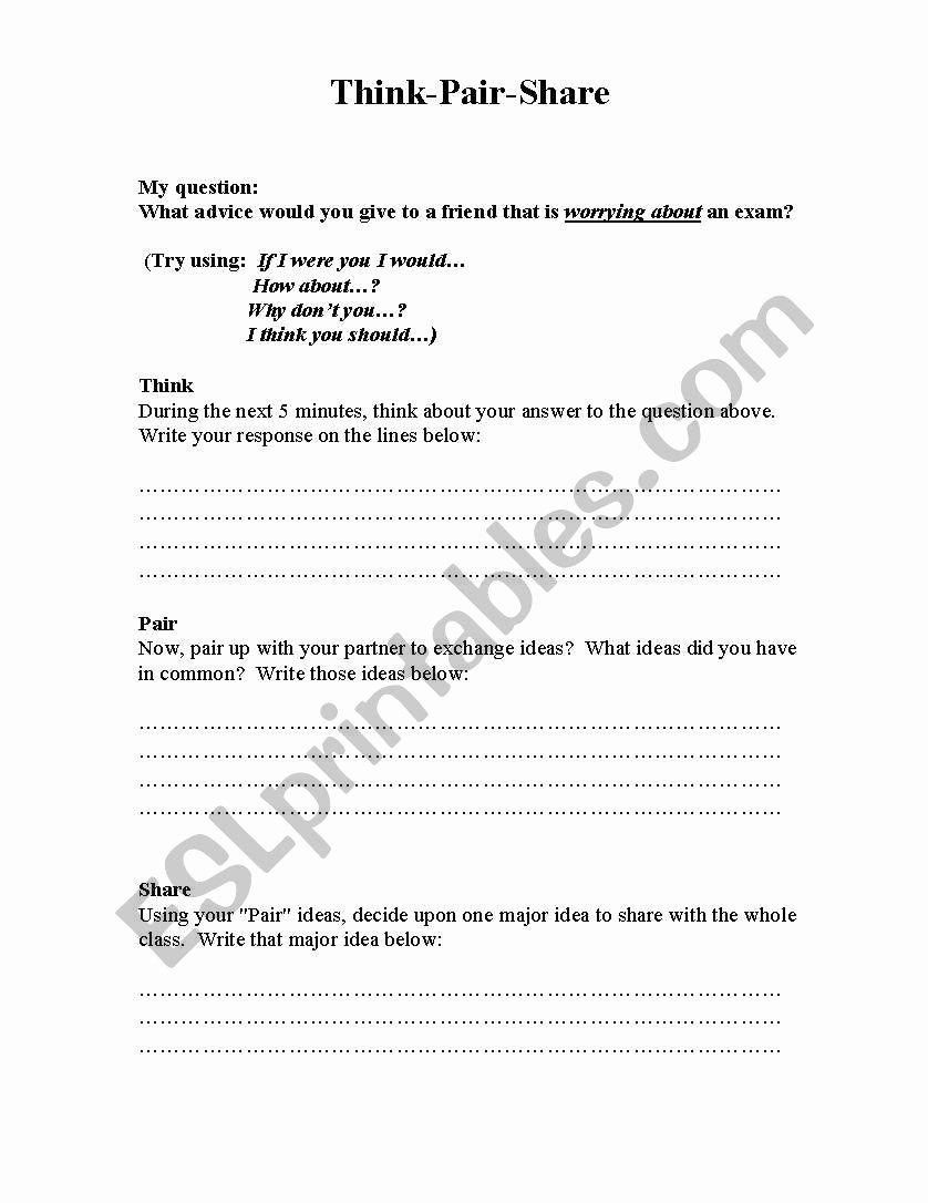 Wicor Lesson Plan Template Lovely Worksheets Think Pair Worksheet Cheatslist Free