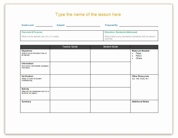 Word Lesson Plan Template Beautiful Lesson Plan Template Word