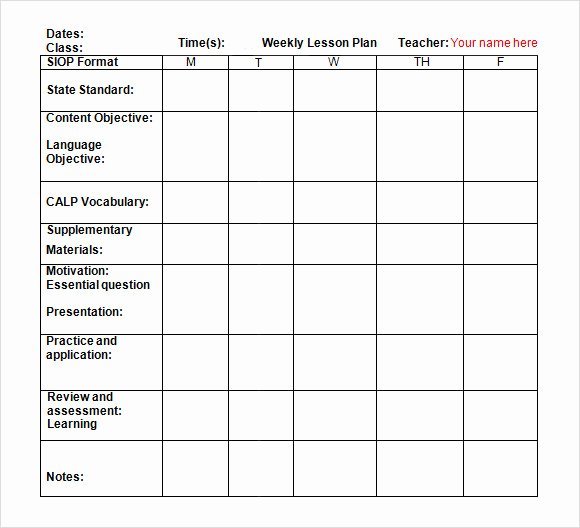 Word Lesson Plan Template Lovely Free 8 Weekly Lesson Plan Samples In Google Docs