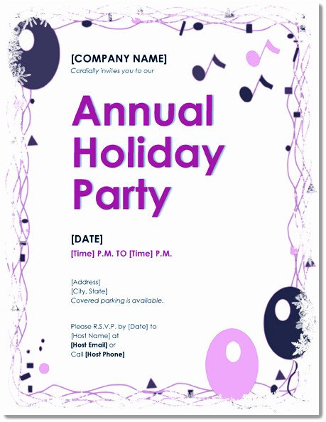 Word Party Invitation Template Beautiful Free Holiday Party Invitations – 9 Templates In Pdf Word