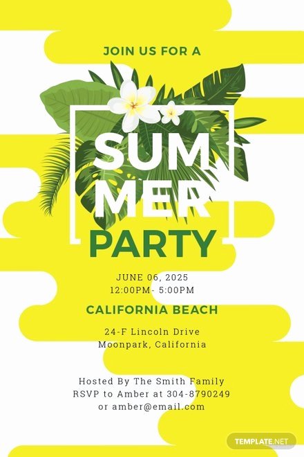 Word Party Invite Template Lovely Free Summer Party Invitation Template In Microsoft Word