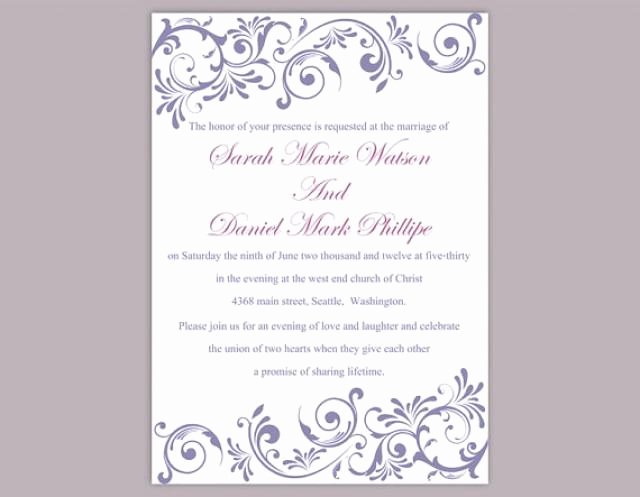Word Wedding Invitation Template Unique Diy Wedding Invitation Template Editable Text Word File