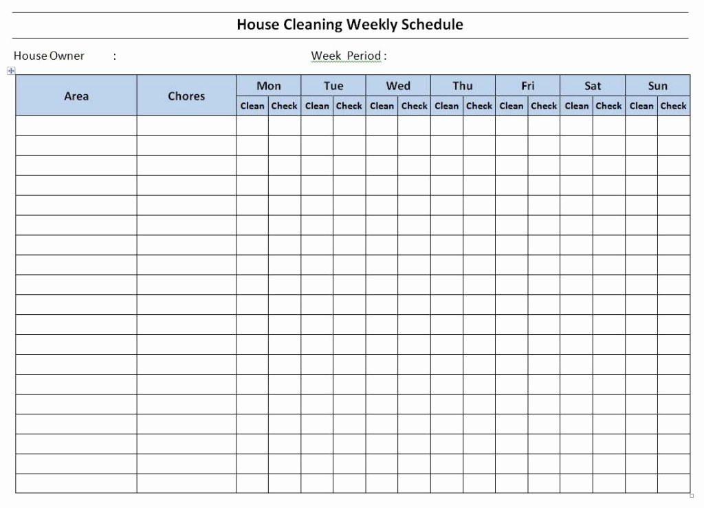 Work Cleaning Schedule Template Inspirational House Cleaning Schedule Officetemplates Net